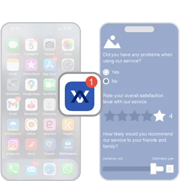 Smartphone-Bildschirm mit Online-Umfrage