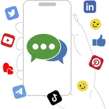 Verschiedene Symbole für soziale Medien auf einem Smartphone