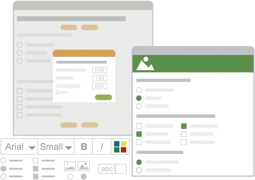 Illustration of exam / test customization.